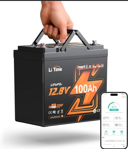 LiTime 12V 100Ah LiFePO4 akkumulátor – Bluetooth