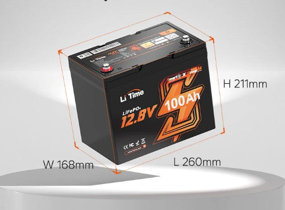 LiTime 12V 100Ah LiFePO4 akkumulátor – Bluetooth