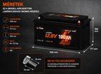 LiTime 12V 100Ah  H190 LiFePO4 akkumulátor – Bluetooth