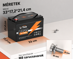 LiTime 12V 100Ah LiFePO4 akkumulátor – Basic