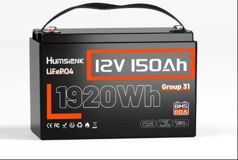Humsienk 12V 150Ah LiFePO4 akkumulátor – Bluetooth