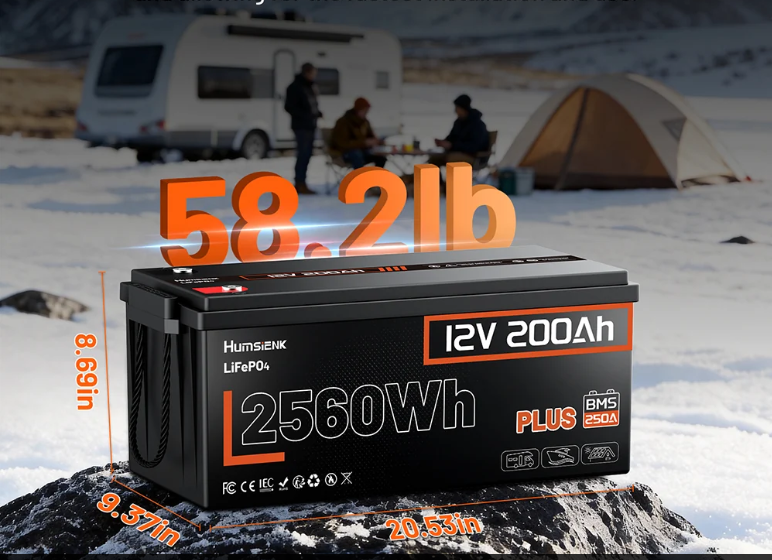 Humsienk 12V 200Ah LIFEPO4 akkumlátor-basic 250A BMS