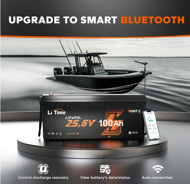 LiTime 24V 100Ah LiFePO4 akkumulátor – Bluetooth