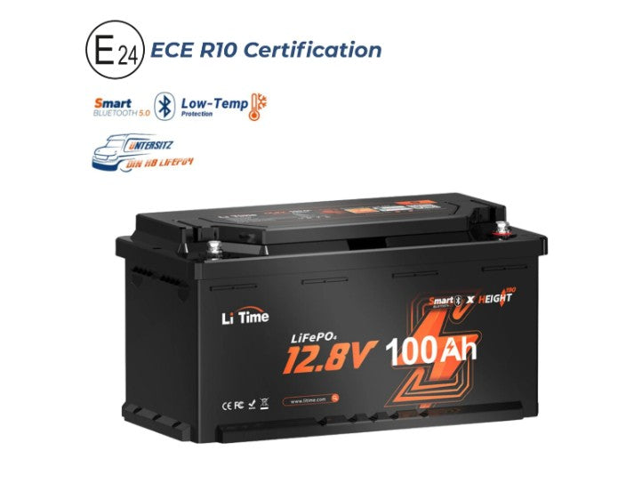 LiTime 12V 100Ah  H190 LiFePO4 akkumulátor – Bluetooth